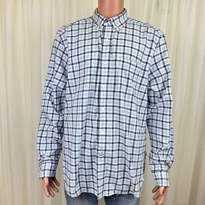 Men's Nautica Plaid Long Sleeve Button Down Shirt Size XL Blue